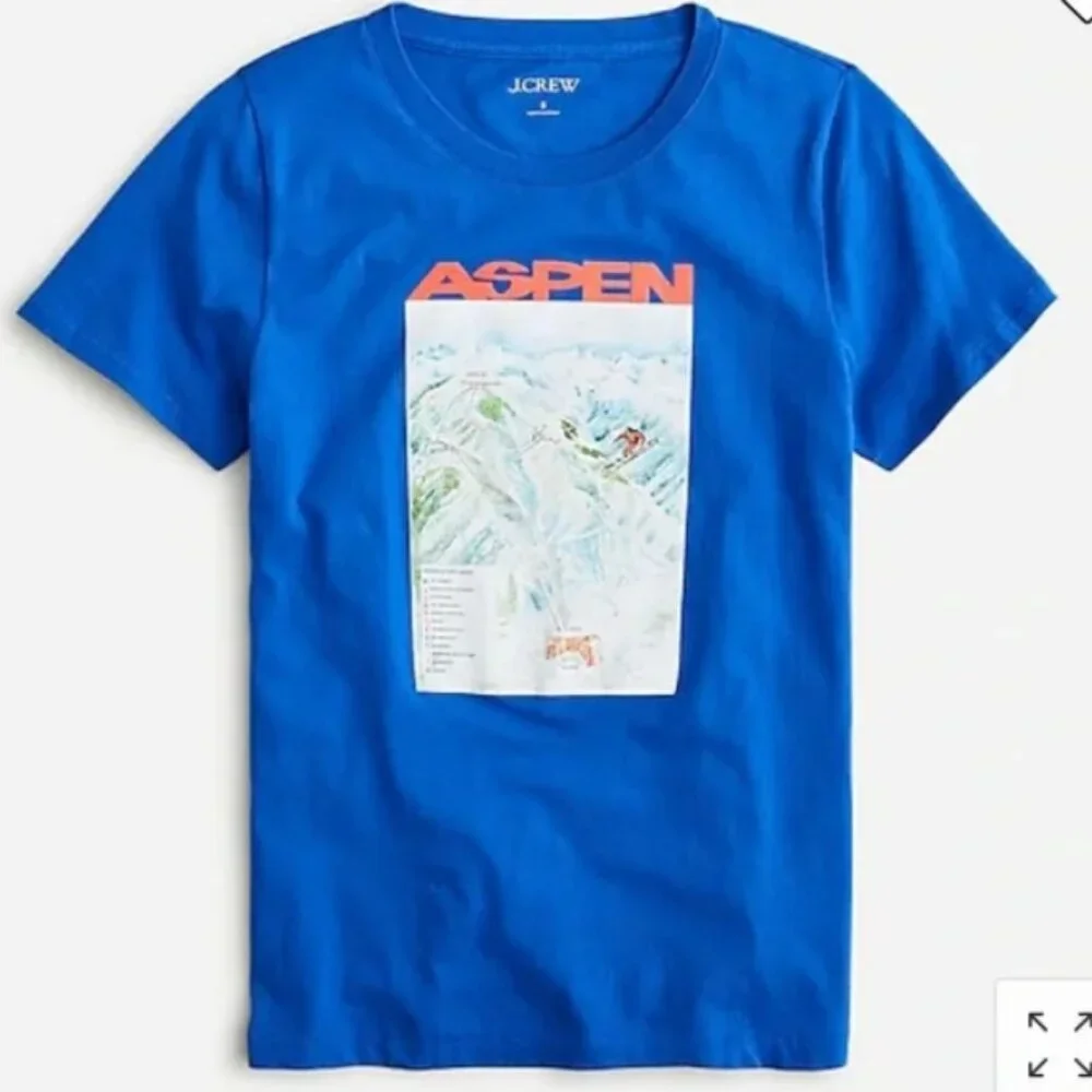 NWT J. Crew Aspen broken-in jersey graphic‎ tee blue XS